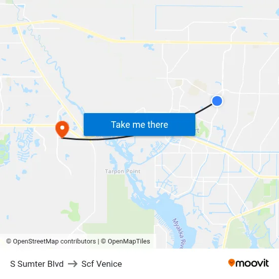 S Sumter Blvd to Scf Venice map