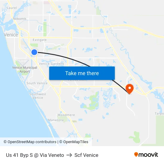 Us 41 Byp S @ Via Veneto to Scf Venice map