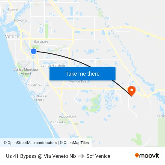 Us 41 Bypass @ Via Veneto Nb to Scf Venice map