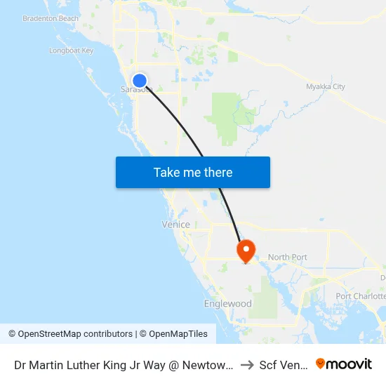 Dr Martin Luther King Jr Way @ Newtown Blvd to Scf Venice map