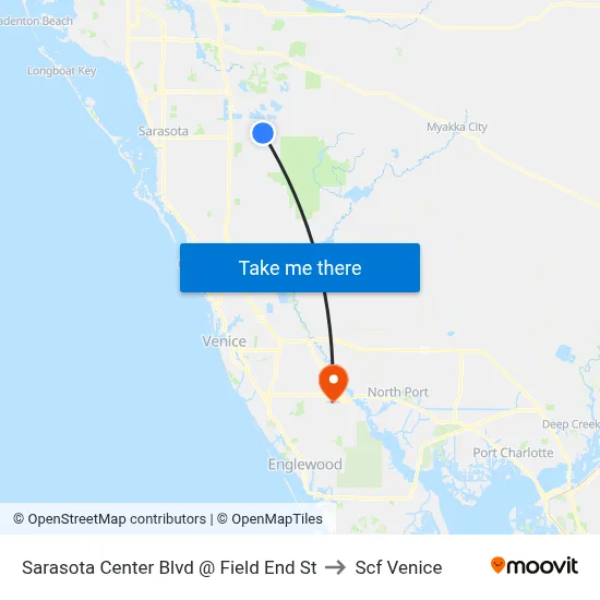 Sarasota Center Blvd @ Field End St to Scf Venice map