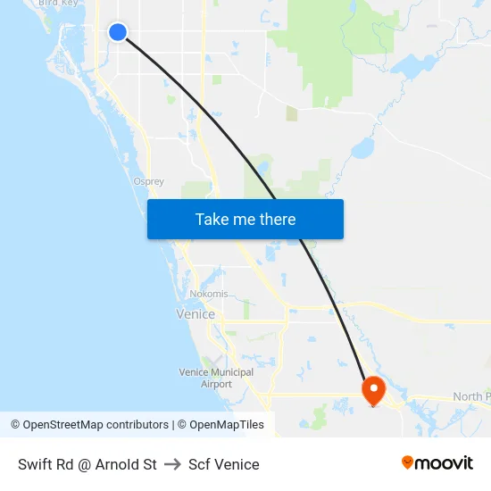 Swift Rd @ Arnold St to Scf Venice map