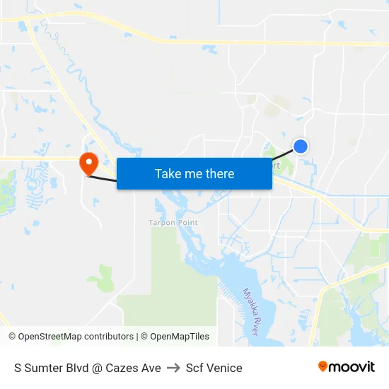 S Sumter Blvd @ Cazes Ave to Scf Venice map