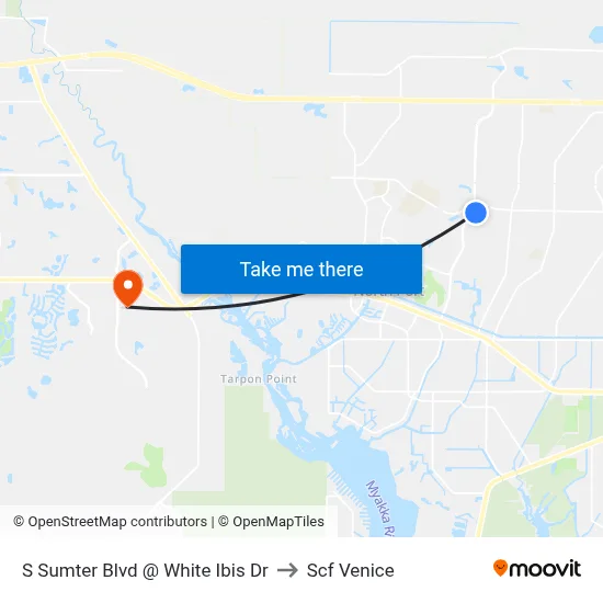 S Sumter Blvd @ White Ibis Dr to Scf Venice map