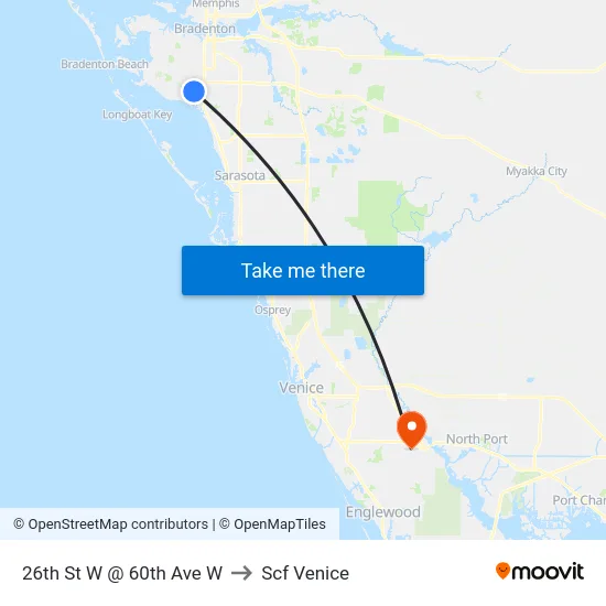 26th St W @ 60th Ave W to Scf Venice map