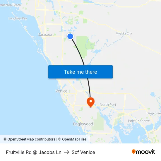 Fruitville Rd @ Jacobs Ln to Scf Venice map