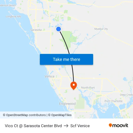 Vico Ct @ Sarasota Center Blvd to Scf Venice map