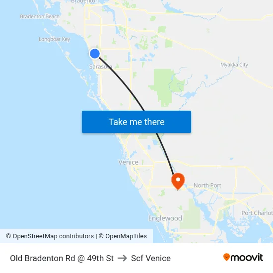 Old Bradenton Rd @ 49th St to Scf Venice map
