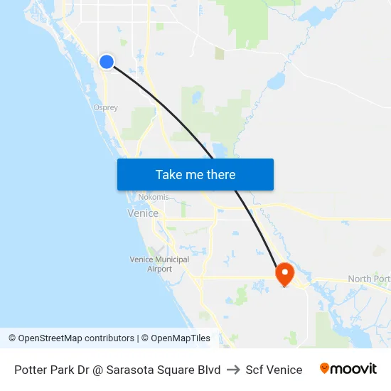Potter Park Dr @ Sarasota Square Blvd to Scf Venice map