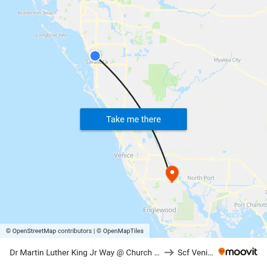 Dr Martin Luther King Jr Way @ Church Ave to Scf Venice map