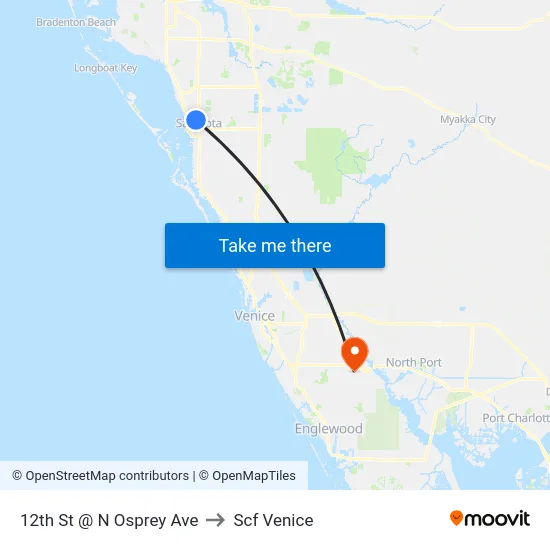 12th St @ N Osprey Ave to Scf Venice map