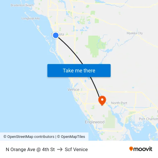 N Orange Ave @ 4th St to Scf Venice map