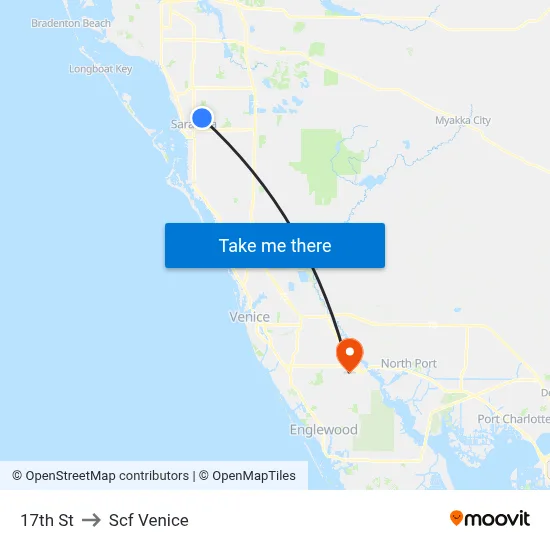 17th St to Scf Venice map