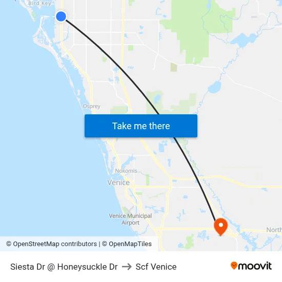 Siesta Dr @ Honeysuckle Dr to Scf Venice map
