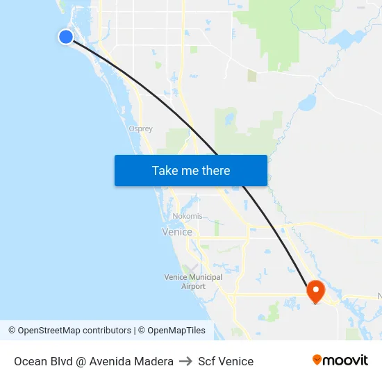 Ocean Blvd @ Avenida Madera to Scf Venice map