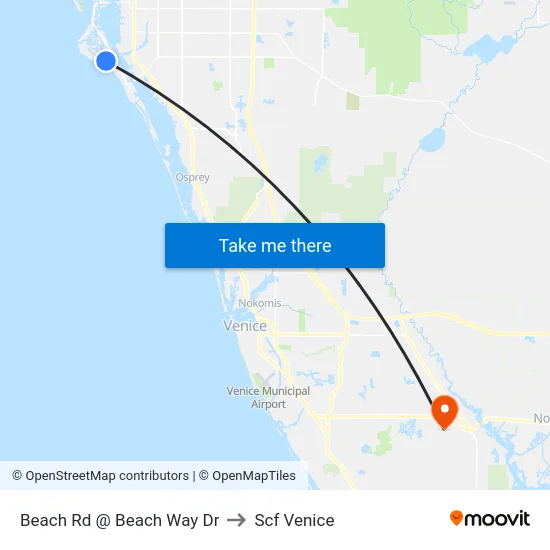 Beach Rd @ Beach Way Dr to Scf Venice map