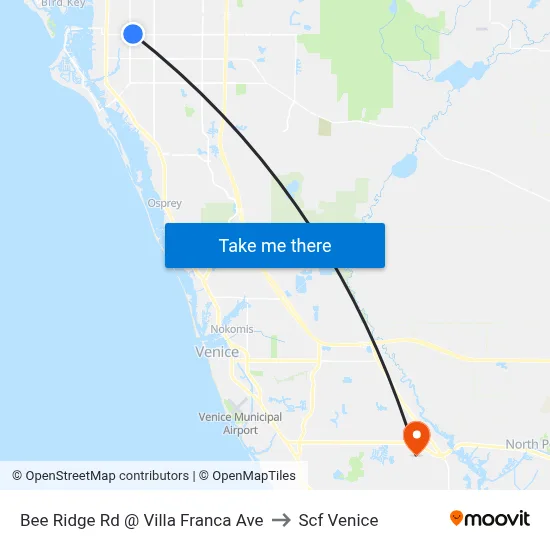 Bee Ridge Rd @ Villa Franca Ave to Scf Venice map