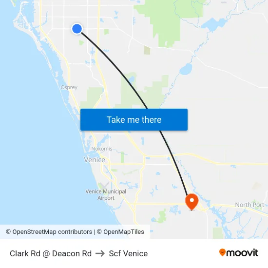 Clark Rd @ Deacon Rd to Scf Venice map
