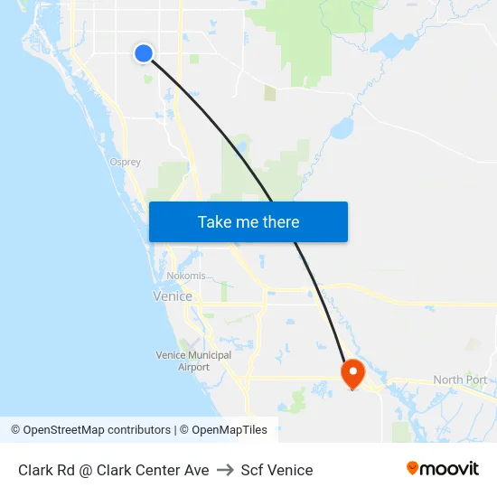 Clark Rd @ Clark Center Ave to Scf Venice map
