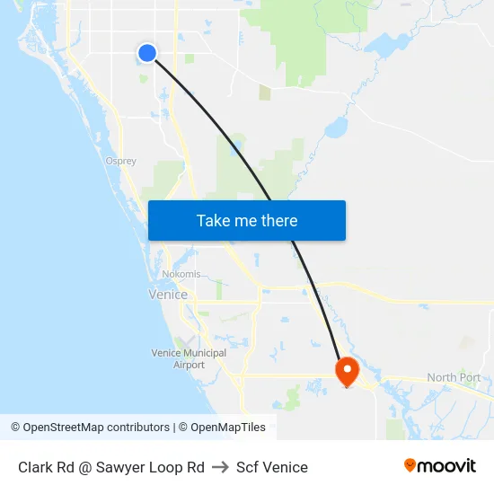 Clark Rd @ Sawyer Loop Rd to Scf Venice map