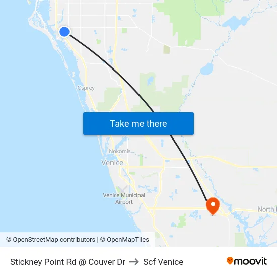 Stickney Point Rd @ Couver Dr to Scf Venice map