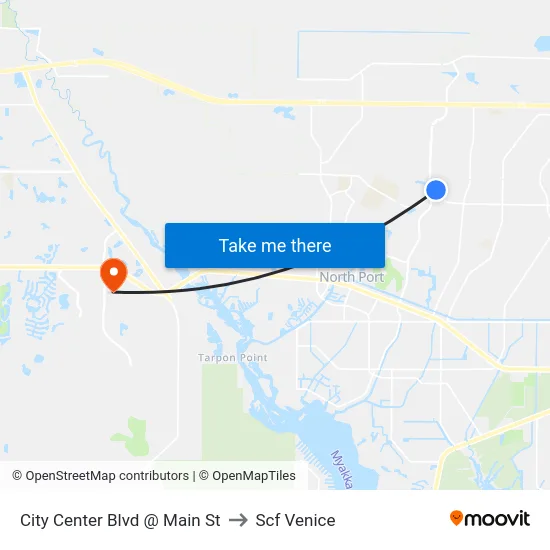 City Center Blvd @ Main St to Scf Venice map
