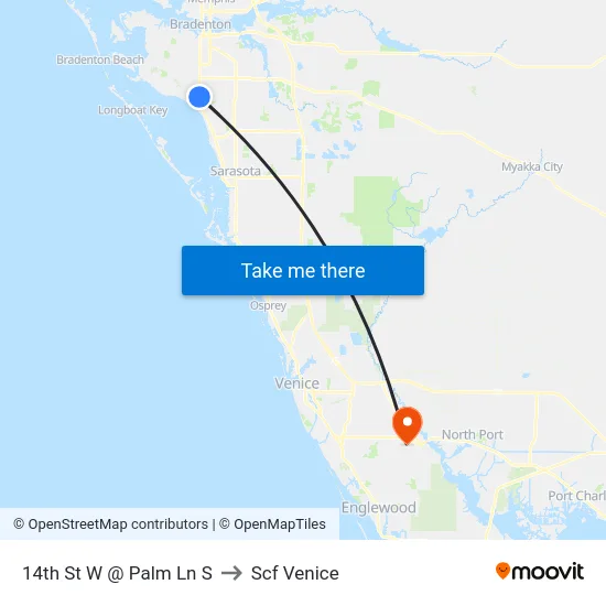 14th St W @ Palm Ln S to Scf Venice map