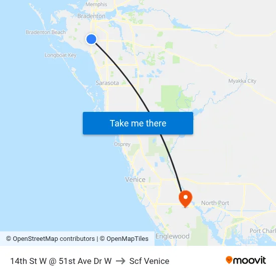14th St W @ 51st Ave Dr W to Scf Venice map