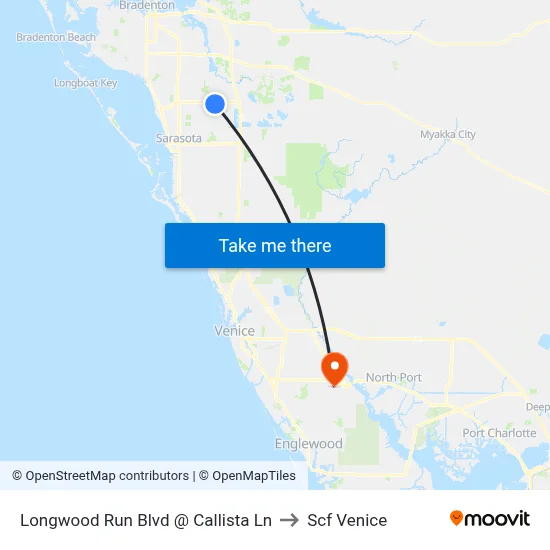 Longwood Run Blvd @ Callista Ln to Scf Venice map