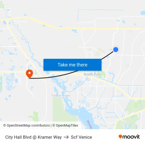 City Hall Blvd @ Kramer Way to Scf Venice map