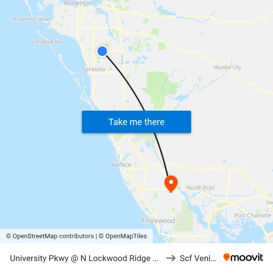 University Pkwy @ N Lockwood Ridge Rd to Scf Venice map