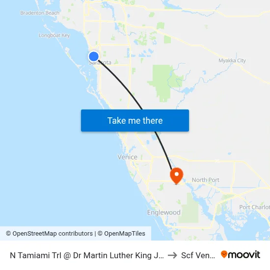 N Tamiami Trl @ Dr Martin Luther King Jr Way to Scf Venice map
