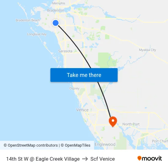 14th St W @ Eagle Creek Village to Scf Venice map