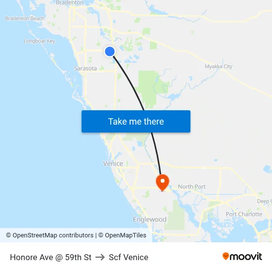 Honore Ave @ 59th St to Scf Venice map