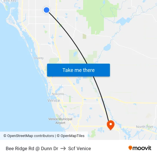 Bee Ridge Rd @ Dunn Dr to Scf Venice map