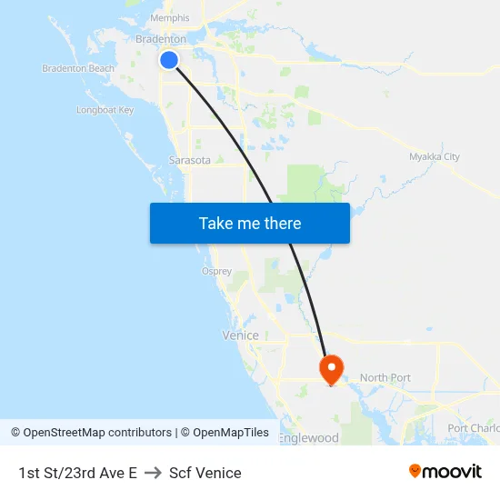 1st St/23rd Ave E to Scf Venice map