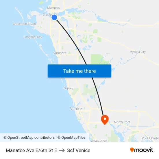 Manatee Ave E/6th St E to Scf Venice map