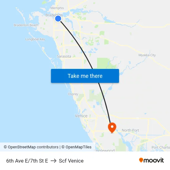 6th Ave E/7th St E to Scf Venice map