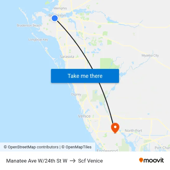 Manatee Ave W/24th St W to Scf Venice map