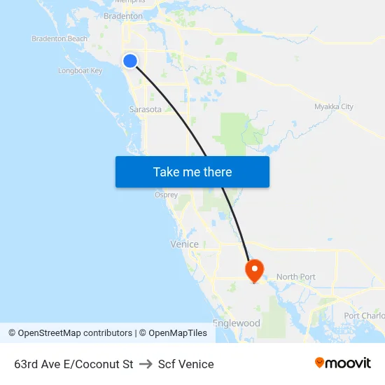 63rd Ave E/Coconut St to Scf Venice map