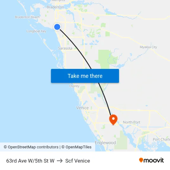 63rd Ave W/5th St W to Scf Venice map