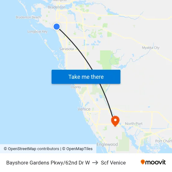 Bayshore Gardens Pkwy/62nd Dr W to Scf Venice map