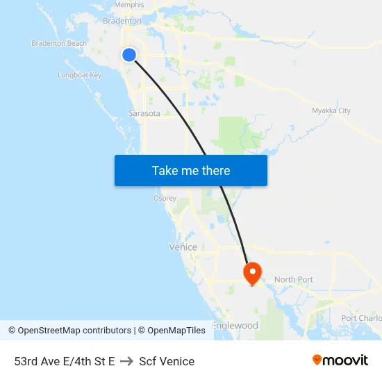53rd Ave E/4th St E to Scf Venice map