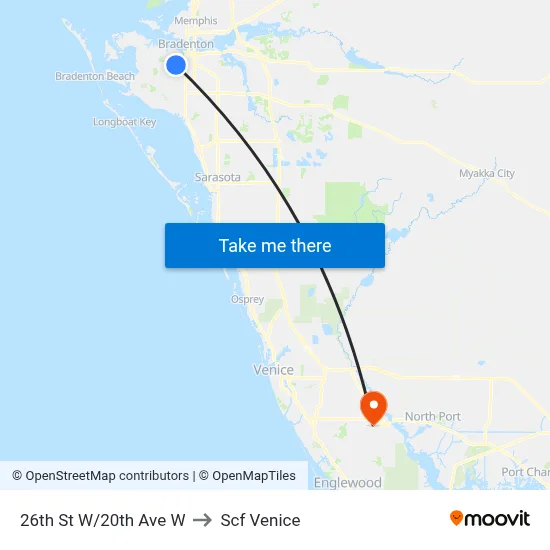 26th St W/20th Ave W to Scf Venice map