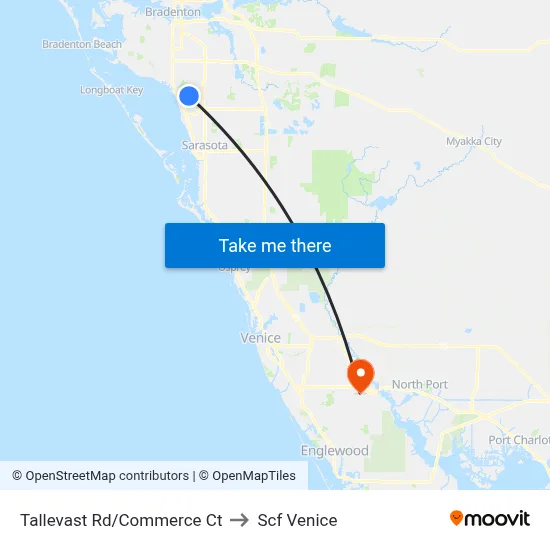 Tallevast Rd/Commerce Ct to Scf Venice map