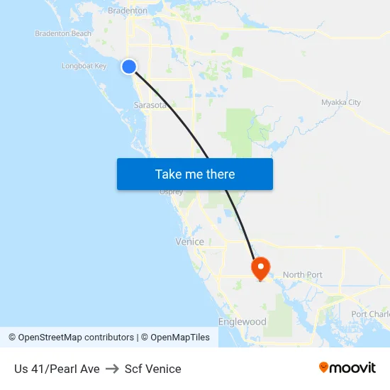 Us 41/Pearl Ave to Scf Venice map