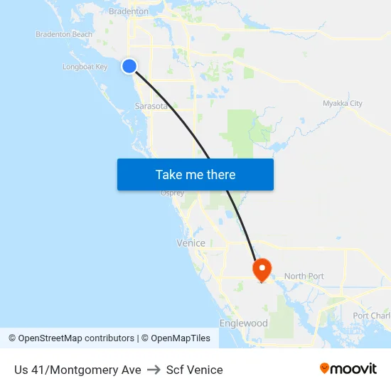Us 41/Montgomery Ave to Scf Venice map