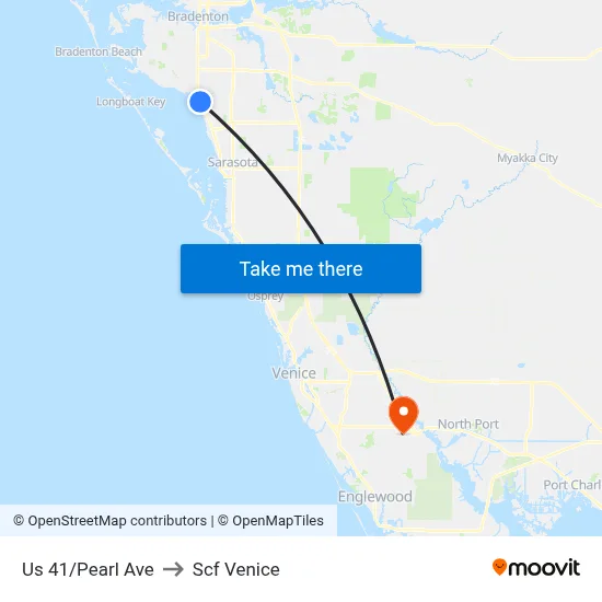 Us 41/Pearl Ave to Scf Venice map