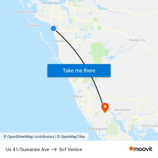 Us 41/Suwanee Ave to Scf Venice map