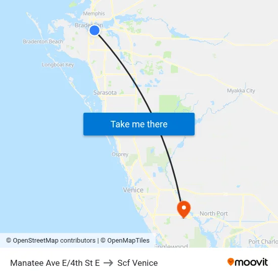 Manatee Ave E/4th St E to Scf Venice map
